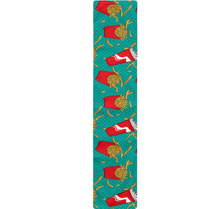 French Fries And Cola Pattern Print Table Runner