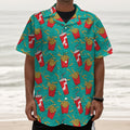 French Fries And Cola Pattern Print Textured Short Sleeve Shirt