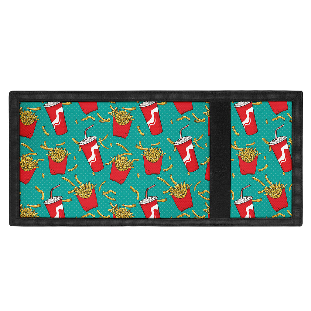 French Fries And Cola Pattern Print Trifold Wallet
