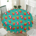 French Fries And Cola Pattern Print Waterproof Round Tablecloth