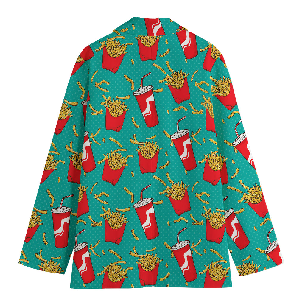 French Fries And Cola Pattern Print Women's Blazer