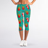 French Fries And Cola Pattern Print Women's Capri Leggings