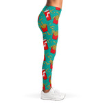 French Fries And Cola Pattern Print Women's Leggings