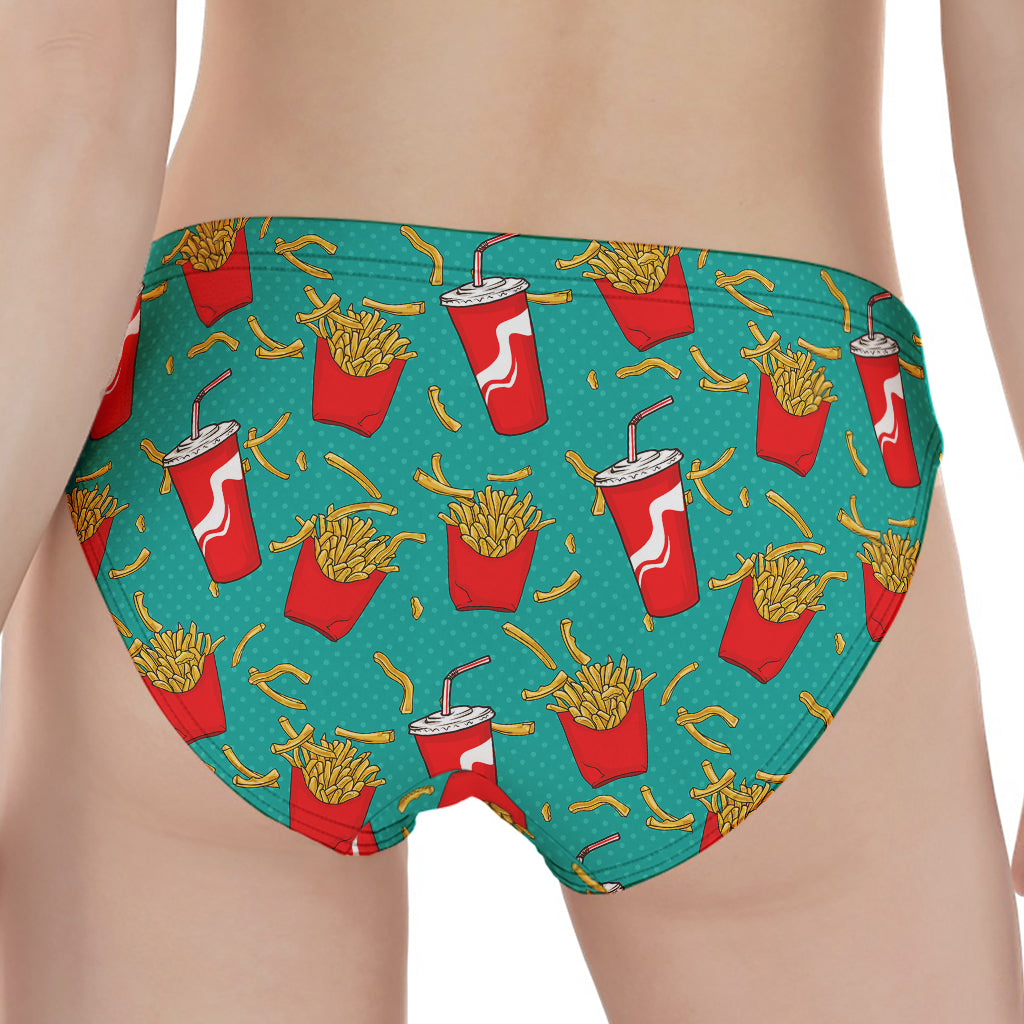 French Fries And Cola Pattern Print Women's Panties
