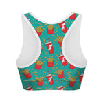 French Fries And Cola Pattern Print Women's Sports Bra