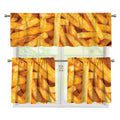 French Fries Print 3 Piece Kitchen Curtains