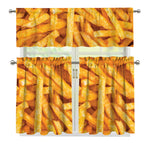 French Fries Print 3 Piece Kitchen Curtains