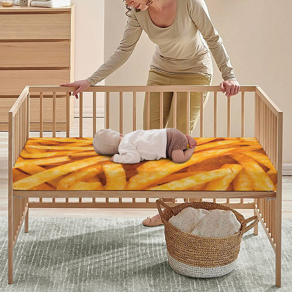 French Fries Print Baby Crib Sheet