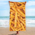 French Fries Print Beach Towel