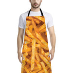 French Fries Print Bib Apron With Pocket