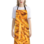 French Fries Print Bib Apron With Pocket