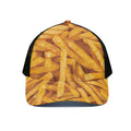 French Fries Print Black Mesh Trucker Hat
