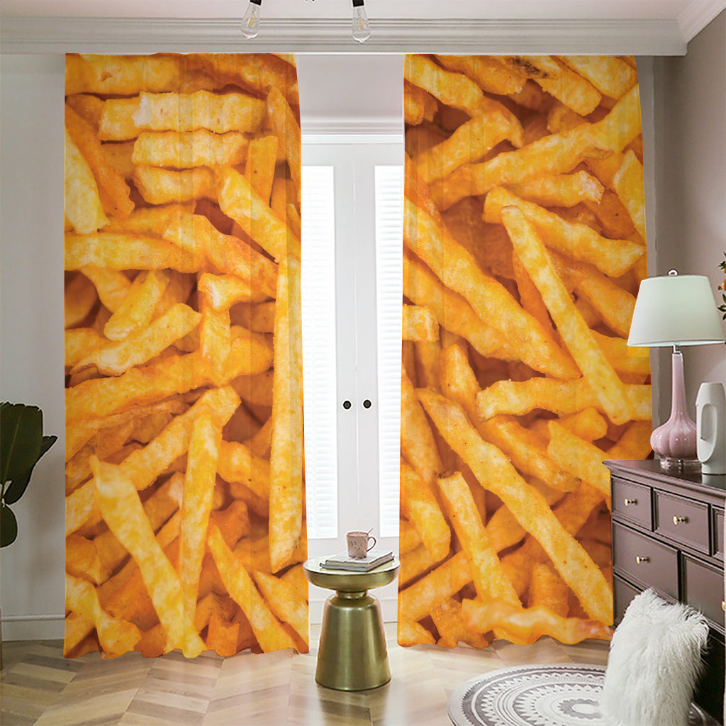 French Fries Print Blackout Pencil Pleat Curtains