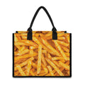 French Fries Print Canvas Tote Bag