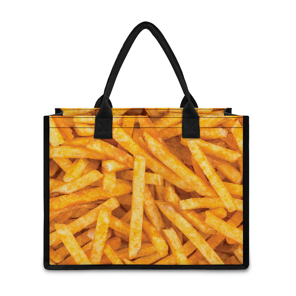 French Fries Print Canvas Tote Bag