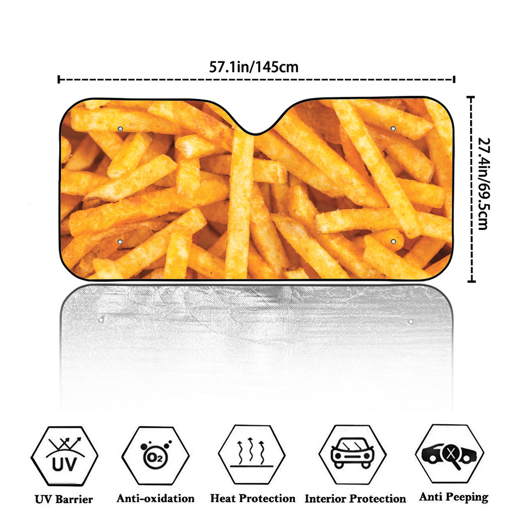 French Fries Print Car Windshield Sun Shade