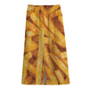 French Fries Print Cotton Front Slit Maxi Skirt