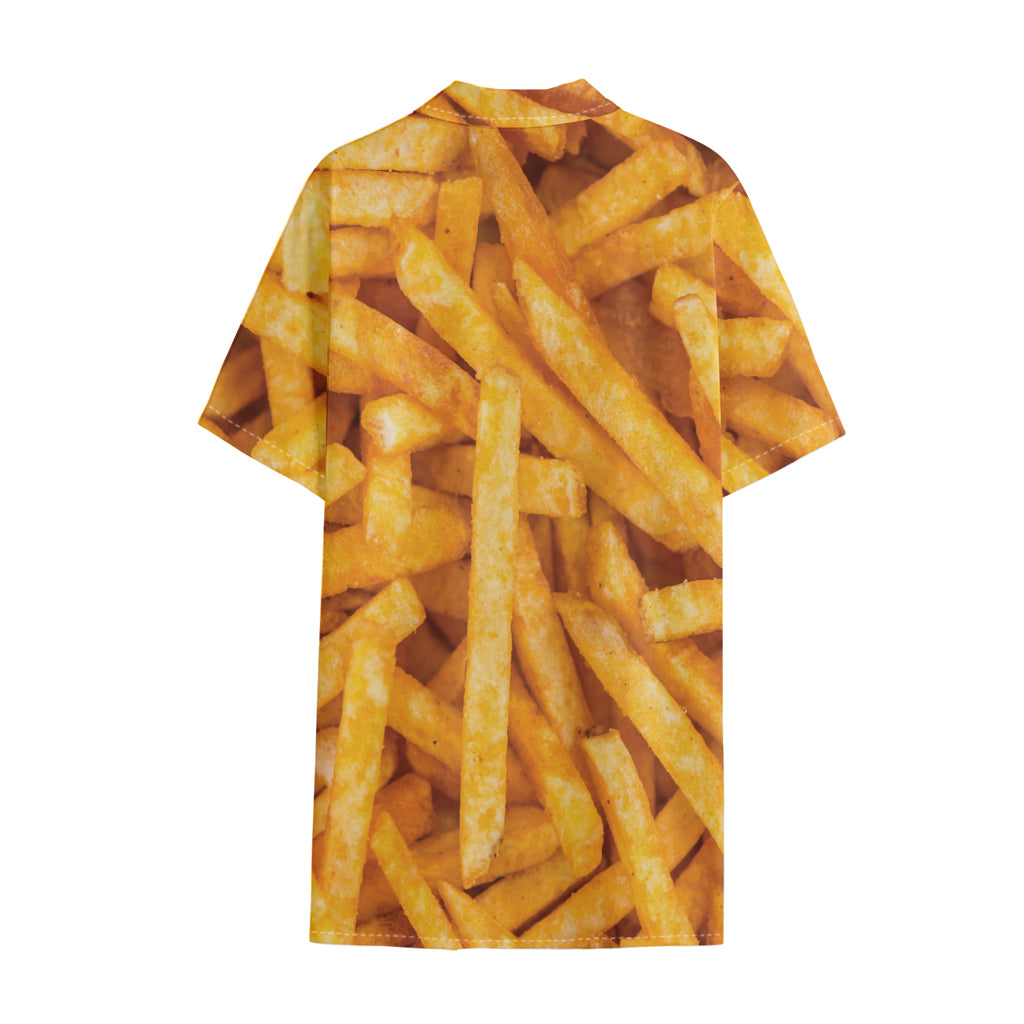 French Fries Print Cotton Hawaiian Shirt