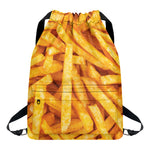 French Fries Print Drawstring Backpack