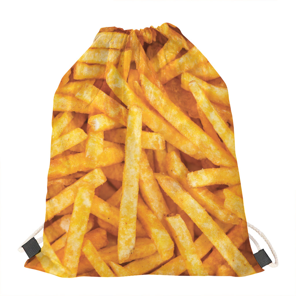 French Fries Print Drawstring Bag