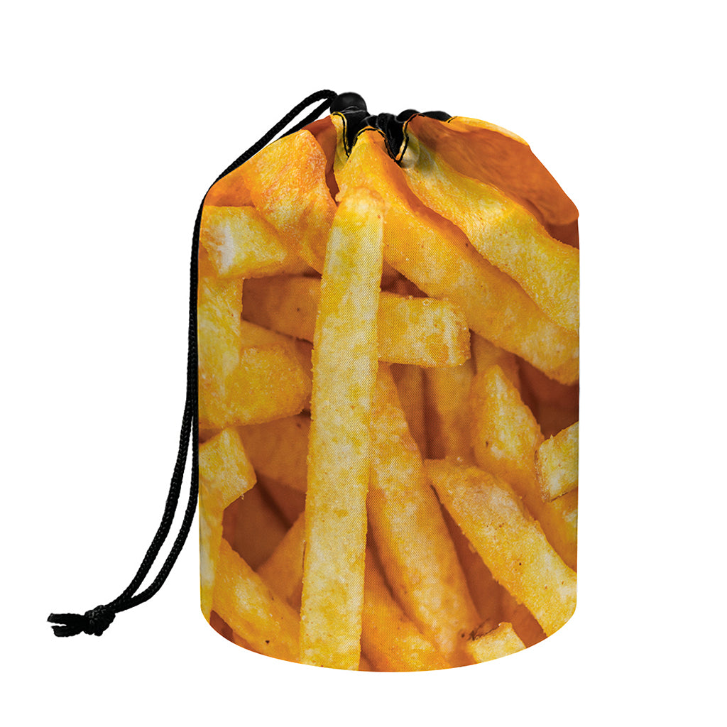 French Fries Print Drawstring Makeup Bag
