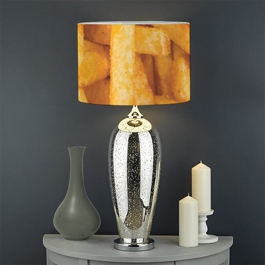 French Fries Print Drum Lamp Shade