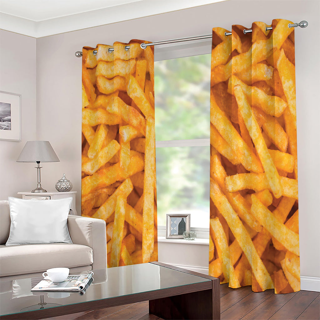 French Fries Print Extra Wide Grommet Curtains