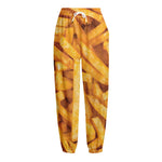 French Fries Print Fleece Lined Knit Pants