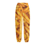 French Fries Print Fleece Lined Knit Pants
