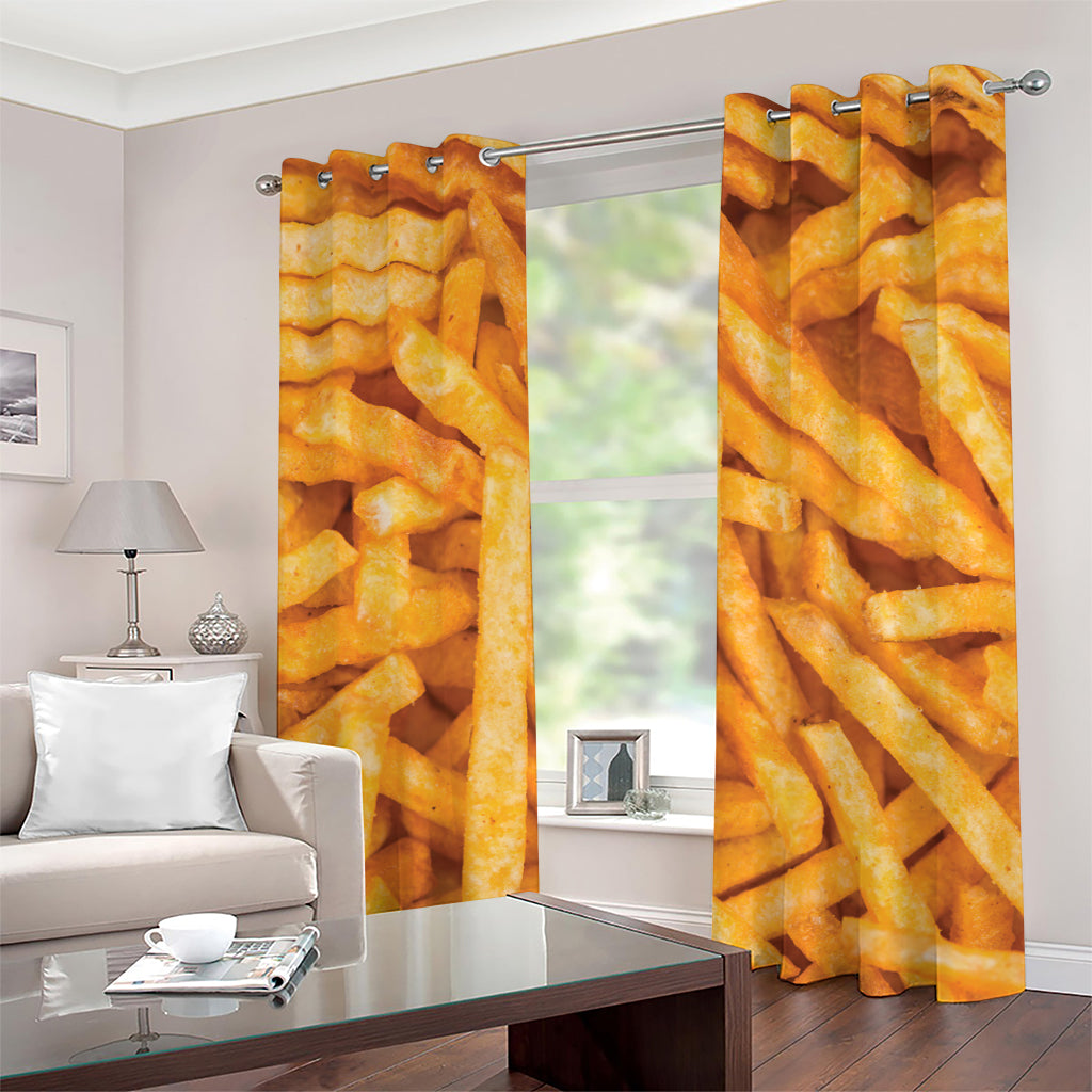 French Fries Print Grommet Curtains