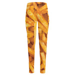 French Fries Print High-Waisted Pocket Leggings