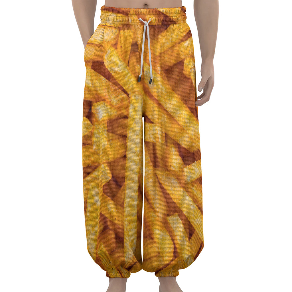 French Fries Print Lantern Pants