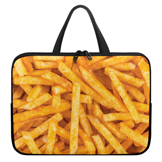 French Fries Print Laptop Sleeve With Handle