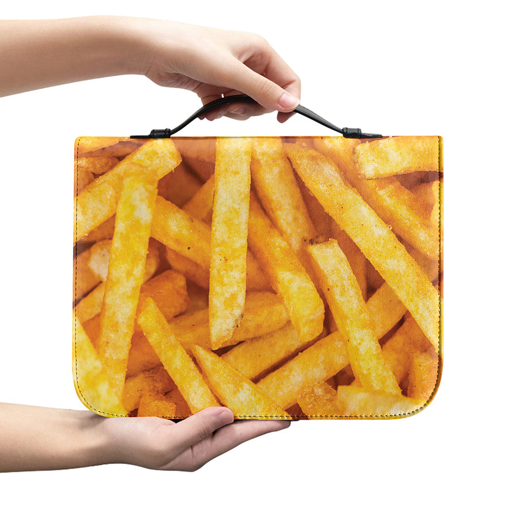French Fries Print Leather Bible Cover