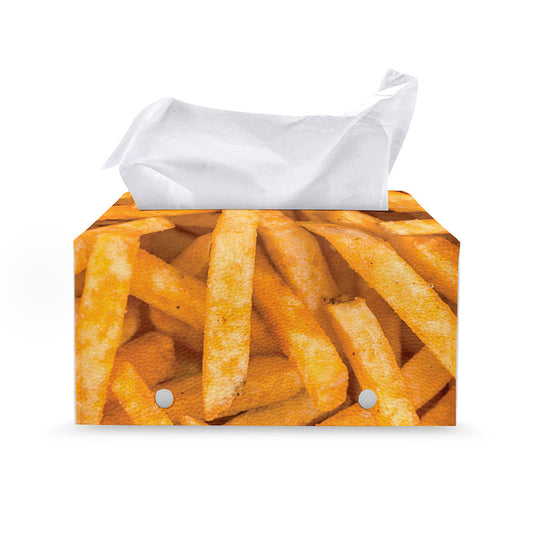French Fries Print Leather Tissue Box Cover