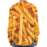 French Fries Print Long Sleeve Baseball Jersey