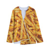 French Fries Print Long Sleeve Short Coat