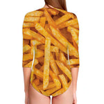 French Fries Print Long Sleeve Swimsuit