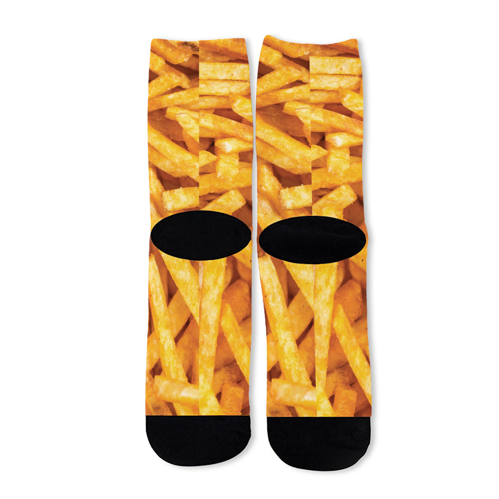 French Fries Print Long Socks