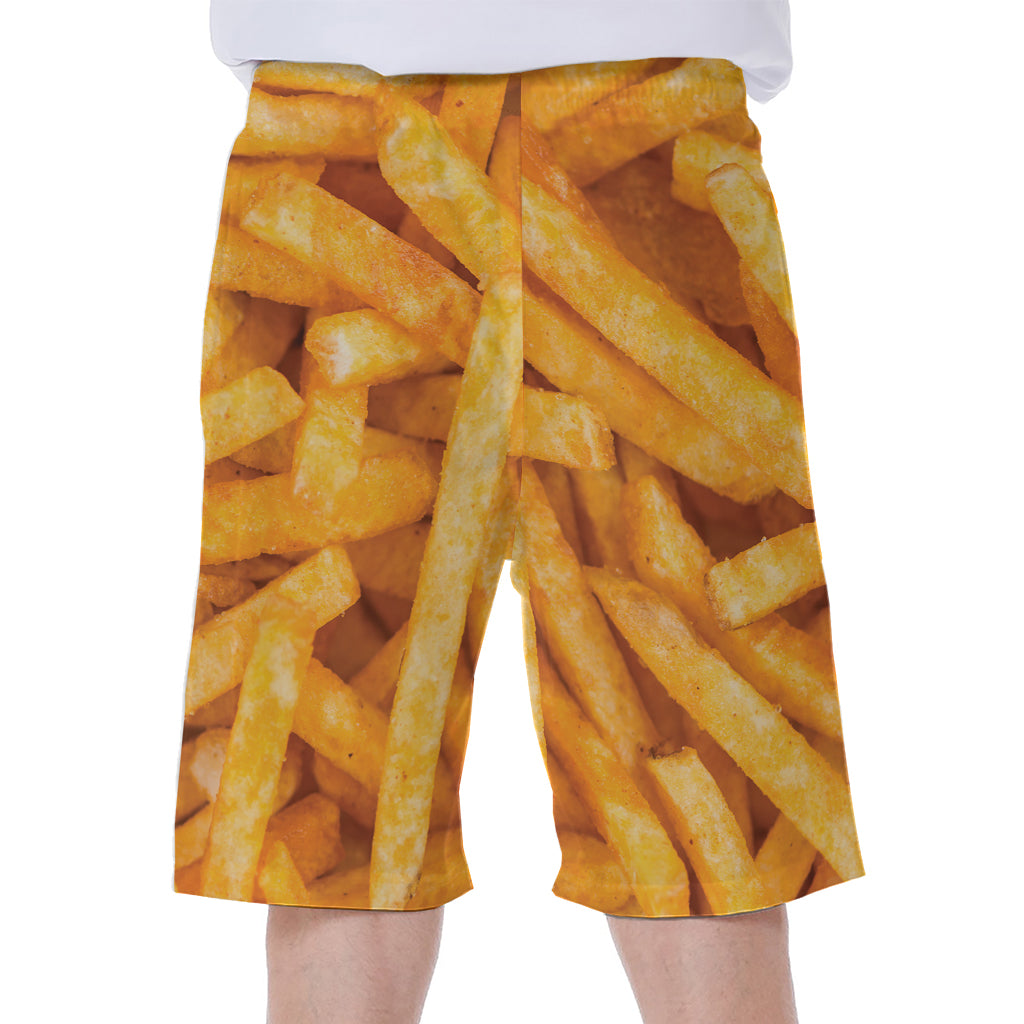 French Fries Print Men's Beach Shorts