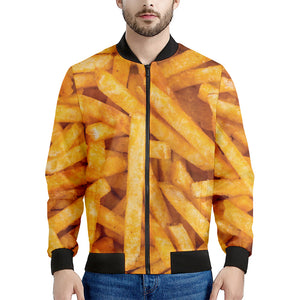 French Fries Print Men's Bomber Jacket