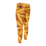 French Fries Print Men's Compression Pants