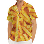 French Fries Print Men's Deep V-Neck Shirt