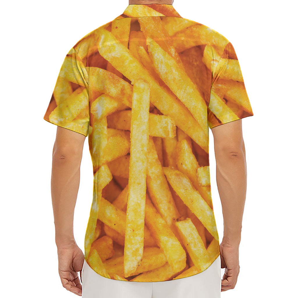 French Fries Print Men's Deep V-Neck Shirt