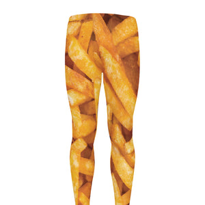 French Fries Print Men's leggings