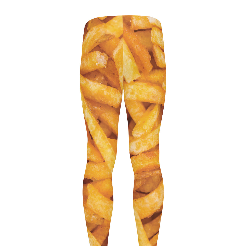 French Fries Print Men's leggings