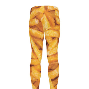 French Fries Print Men's leggings