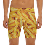 French Fries Print Men's Long Boxer Briefs