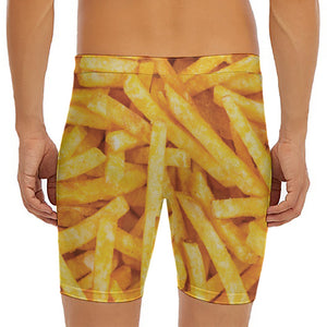 French Fries Print Men's Long Boxer Briefs