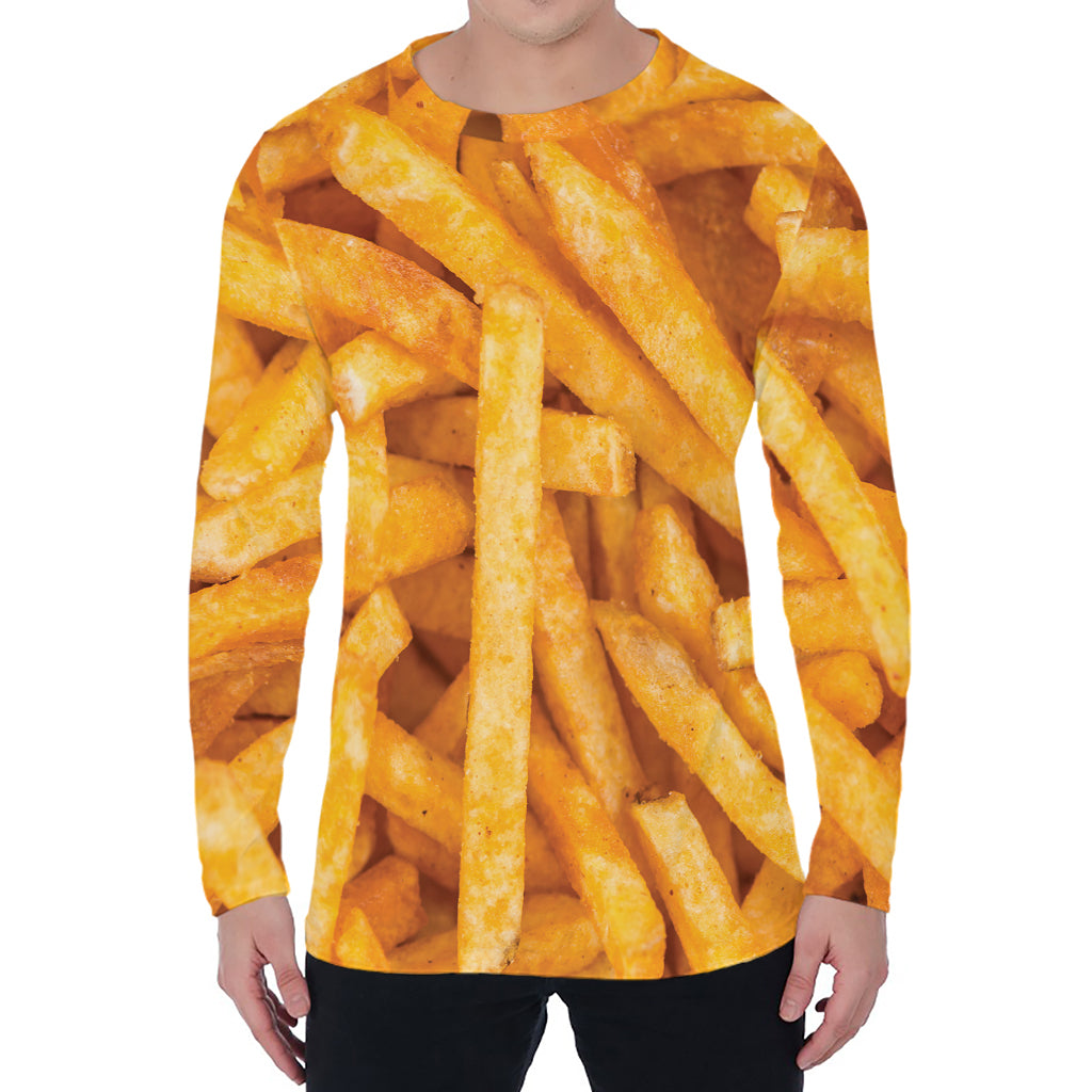 French Fries Print Men's Long Sleeve T-Shirt